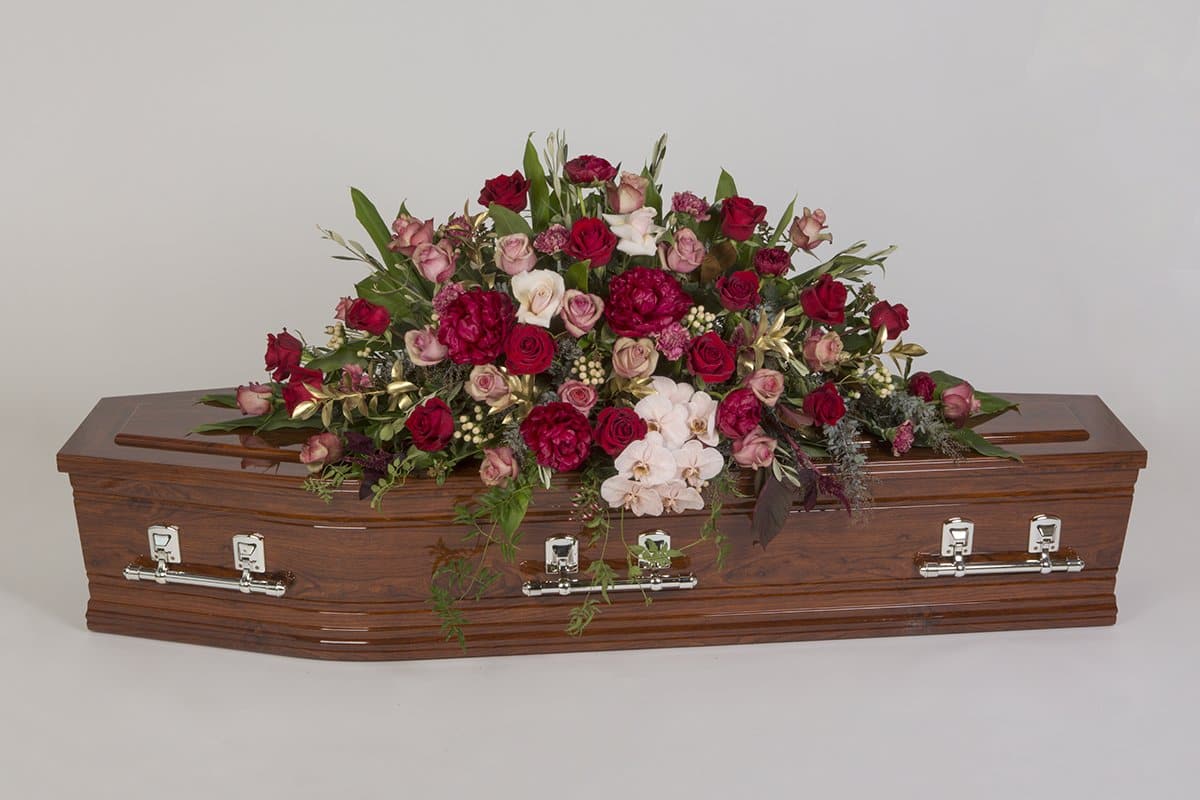 Real Florist. Real Flowers. Melbourne Online Delivery. Same Day | Glamorous Girl - Premium Casket & Coffin Flowers