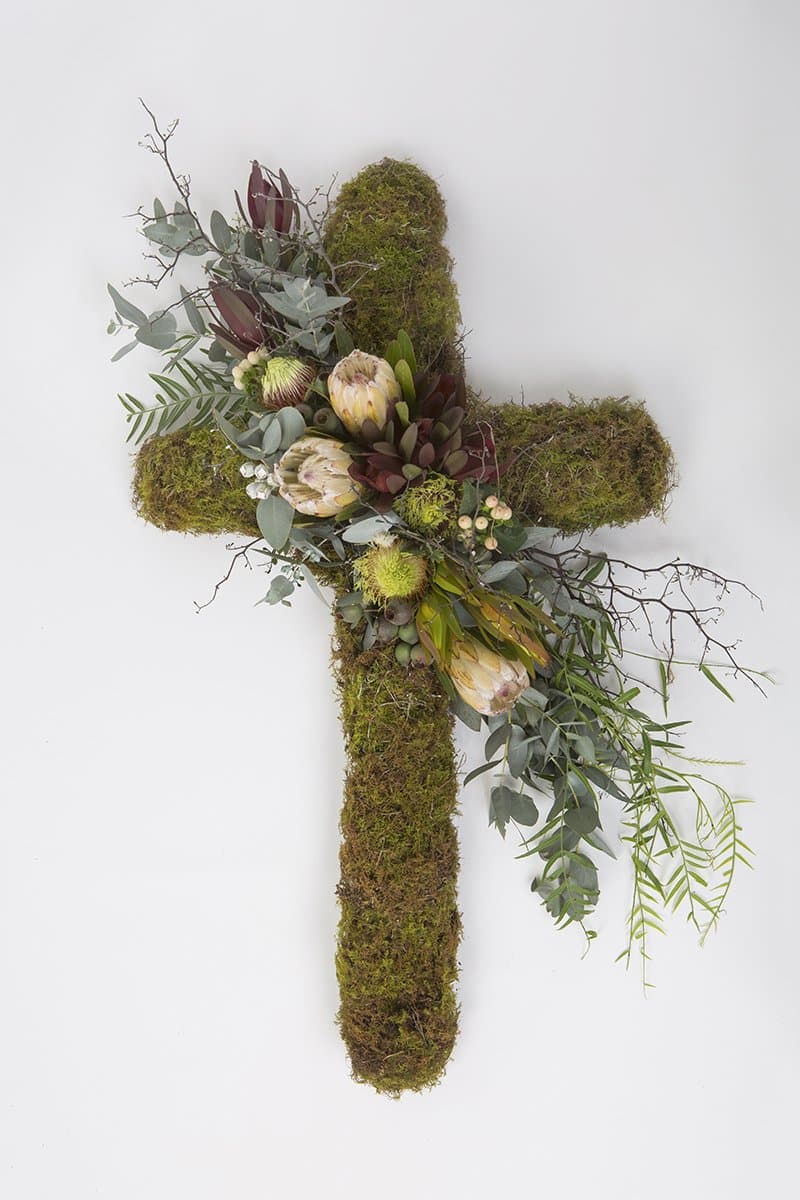 Real Florist. Real Flowers. Melbourne Online Delivery. Same Day | Mossed Native Premium Funeral Cross