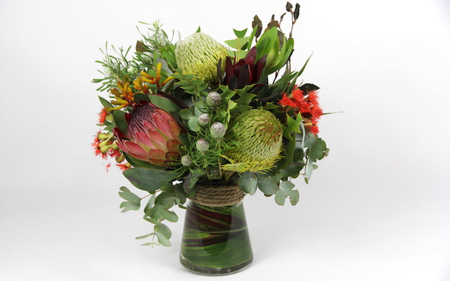 Real Florist. Real Flowers. Melbourne Online Delivery. Same Day | Rustic Natives in Rope Vase