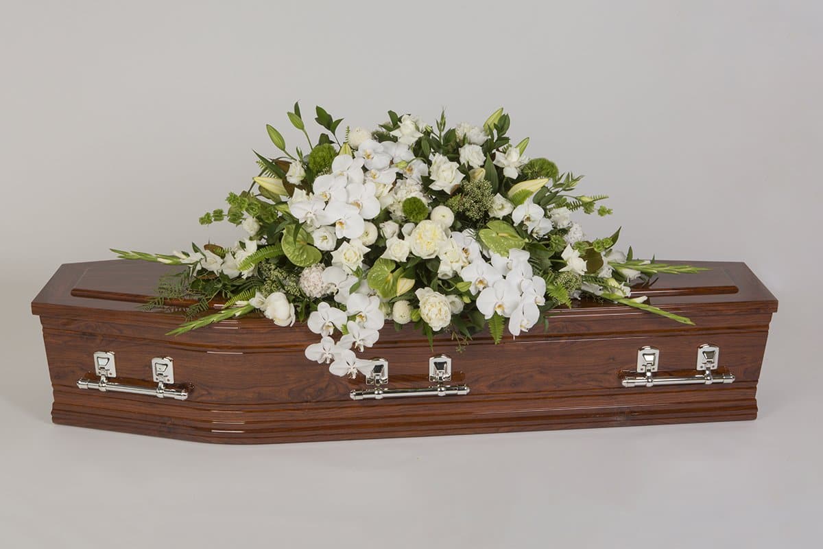 Real Florist. Real Flowers. Melbourne Online Delivery. Same Day | White Wonderland - Premium Casket & Coffin Flowers