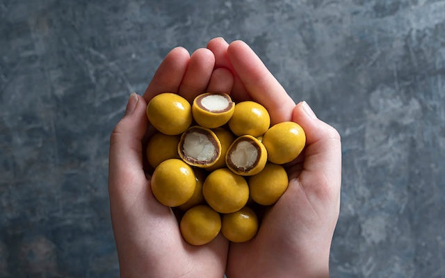 Choc Coated Passionfruit + Macadamia
