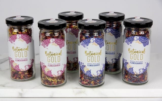 Botanical Gold Edible Flower Garnishes with 24ct Gold
