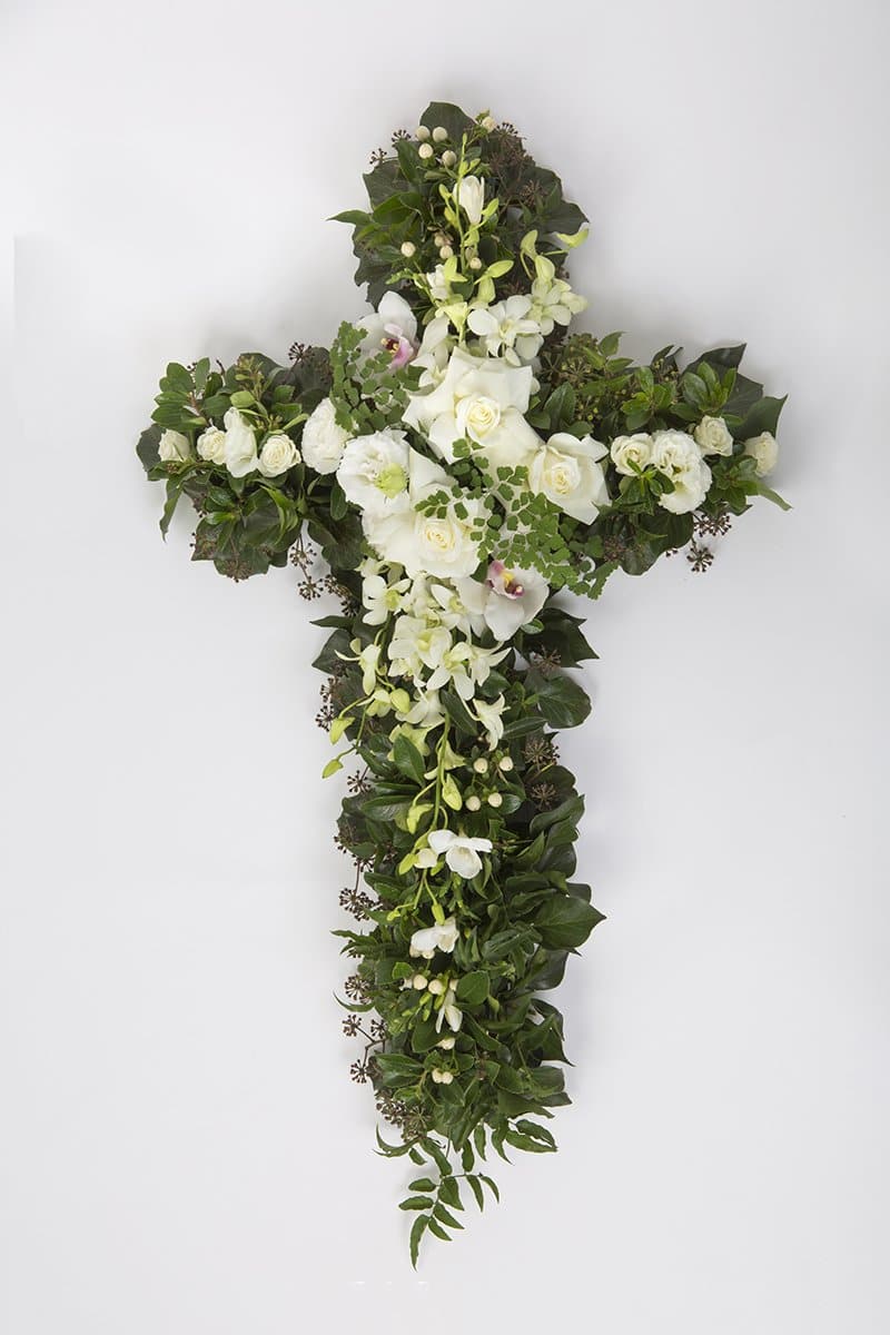 Real Florist. Real Flowers. Melbourne Online Delivery. Same Day | Green and White Premium Funeral Cross