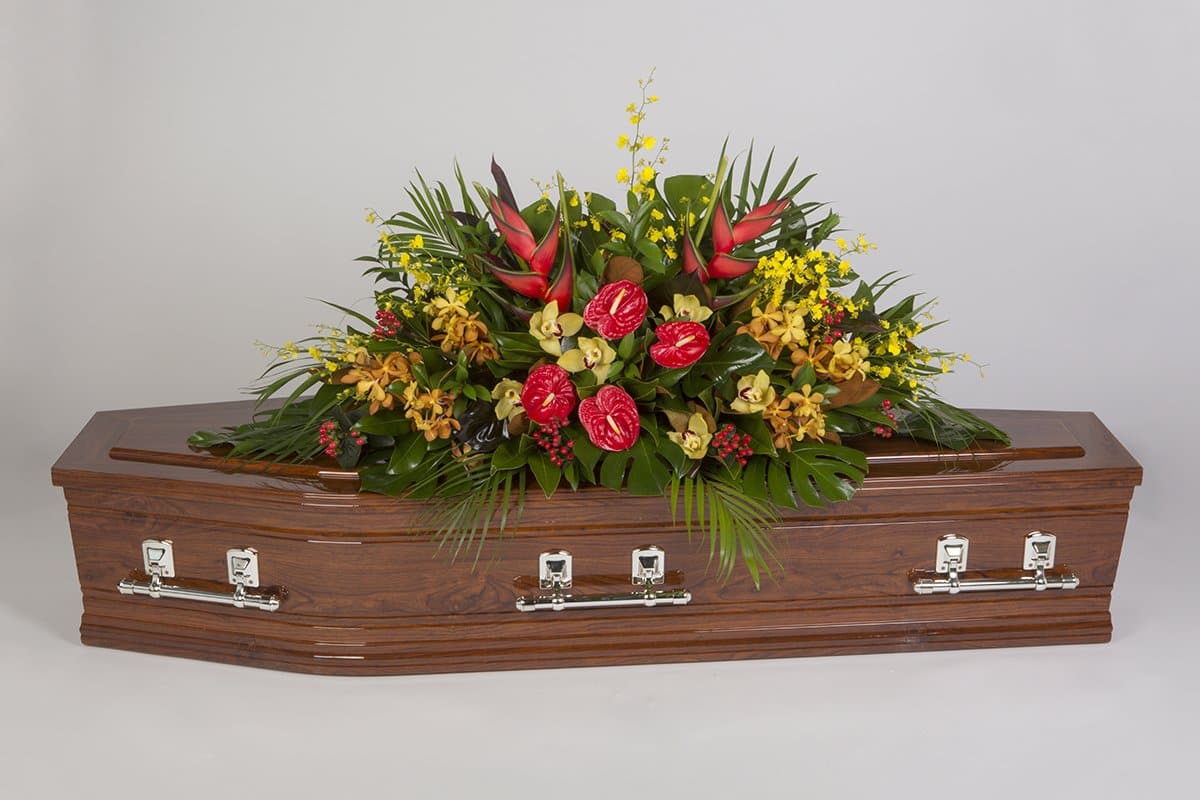 Real Florist. Real Flowers. Melbourne Online Delivery. Same Day | Totally Tropical - Premium Casket &amp; Coffin Flowers