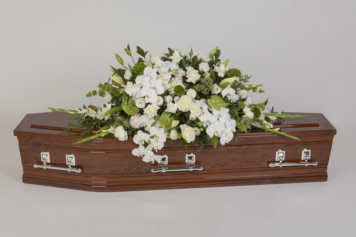 Real Florist. Real Flowers. Melbourne Online Delivery. Same Day | White Wonderland - Premium Casket &amp; Coffin Flowers