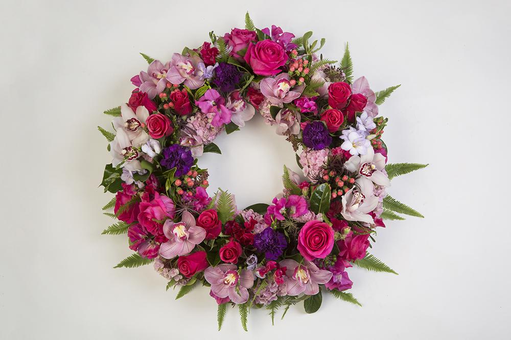 Real Florist. Real Flowers. Melbourne Online Delivery. Same Day | Pink Vibrant Premium Funeral Wreath