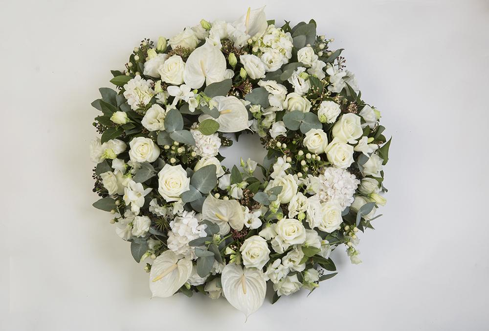 Real Florist. Real Flowers. Melbourne Online Delivery. Same Day | White n Green Premium Funeral Wreath